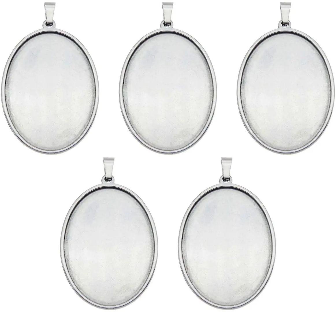 Silver Oval pendant 35×25mm