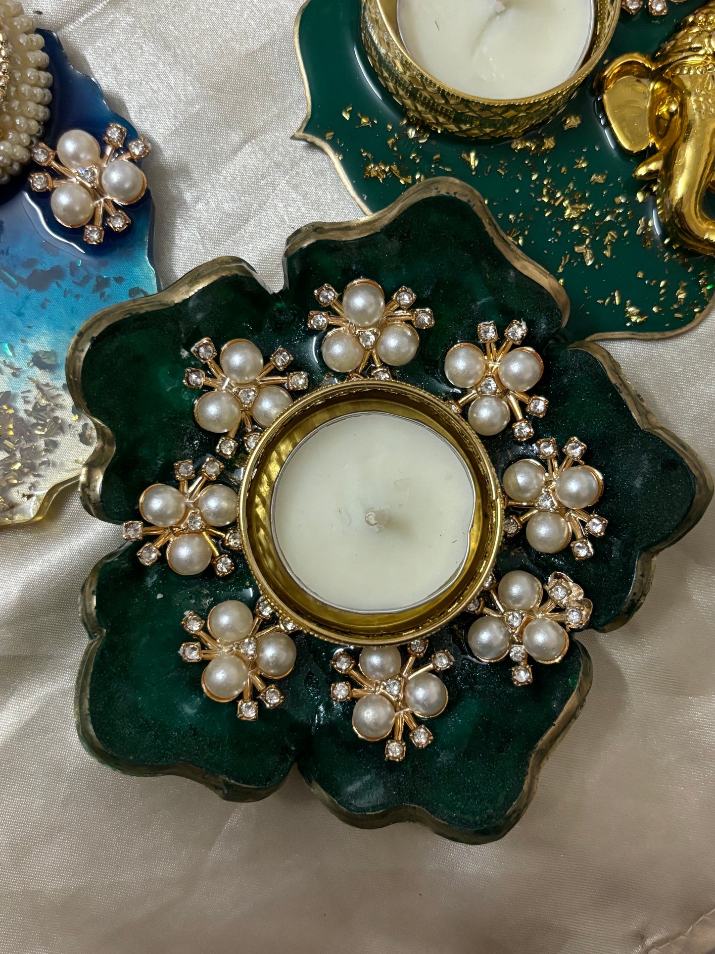 Resin tealight and thali design 3