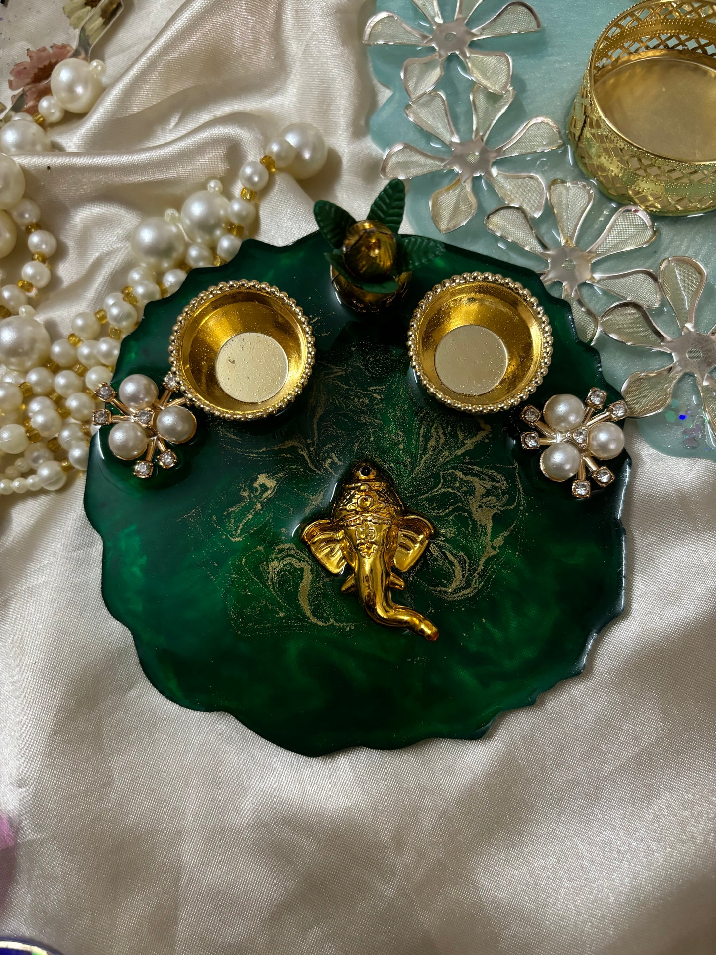 Resin tealight and thali design 7