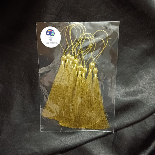 Long golden tassels pack of 10