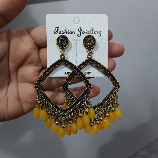 Jhumka design 70 Rhombus Yellow