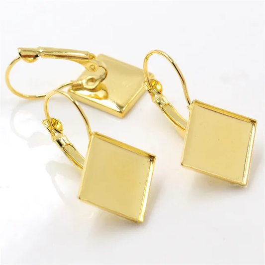 Square French lever back earrings