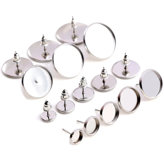Big silver round shape Stud base