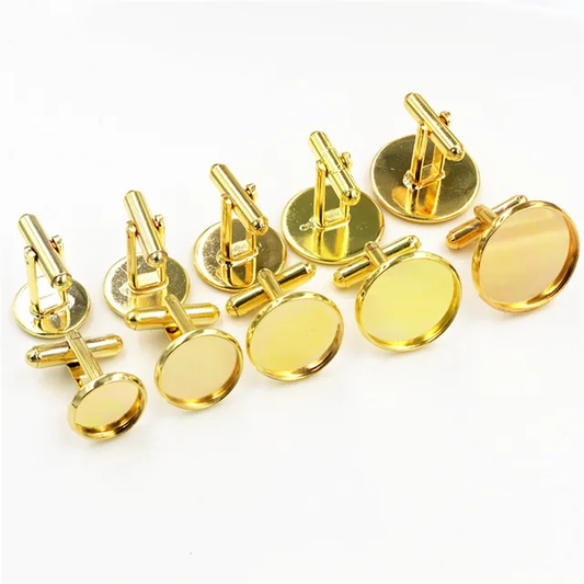 Gold round Cufflinks pack of 2