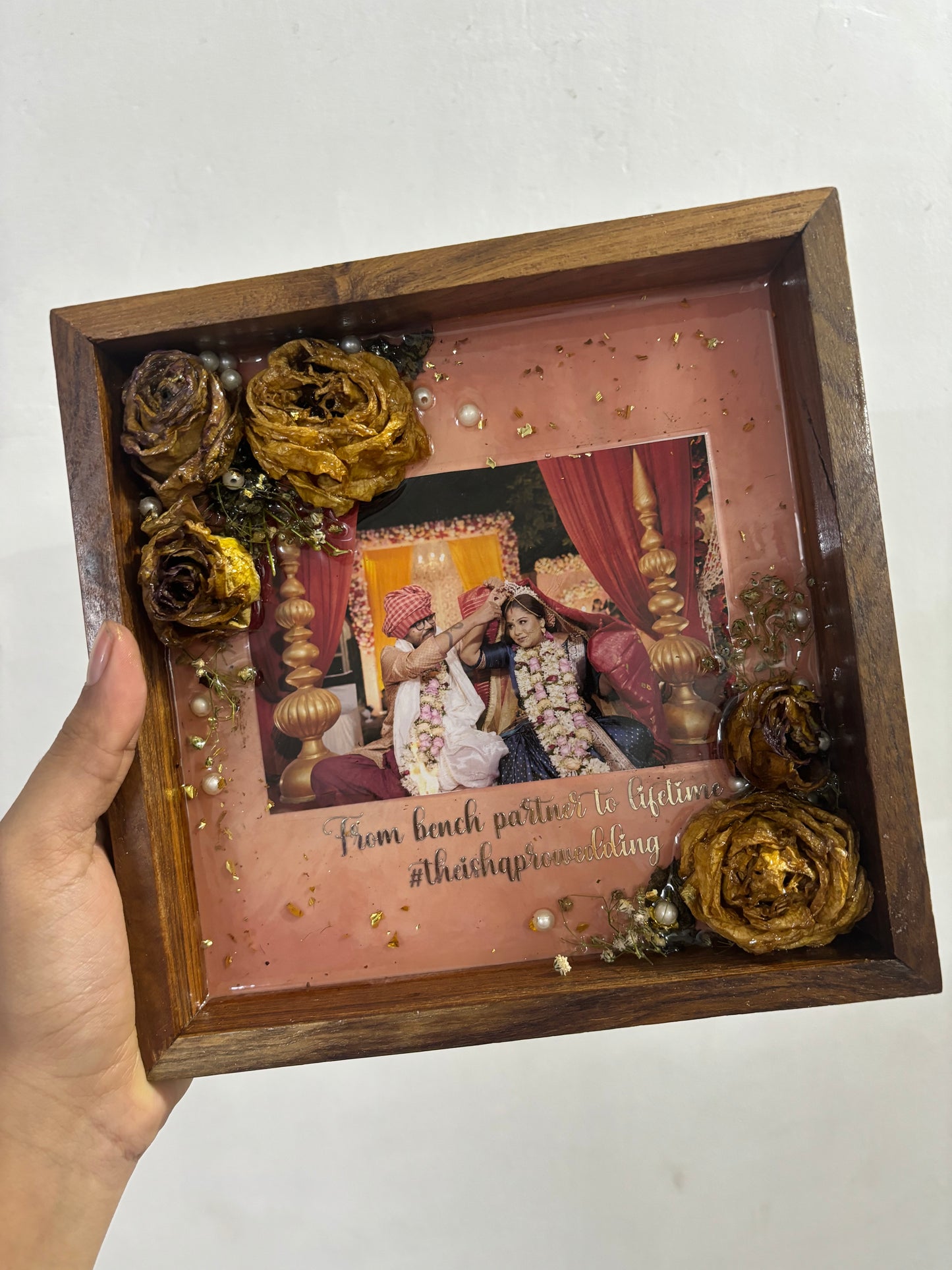 8” teakwood preservation frame
