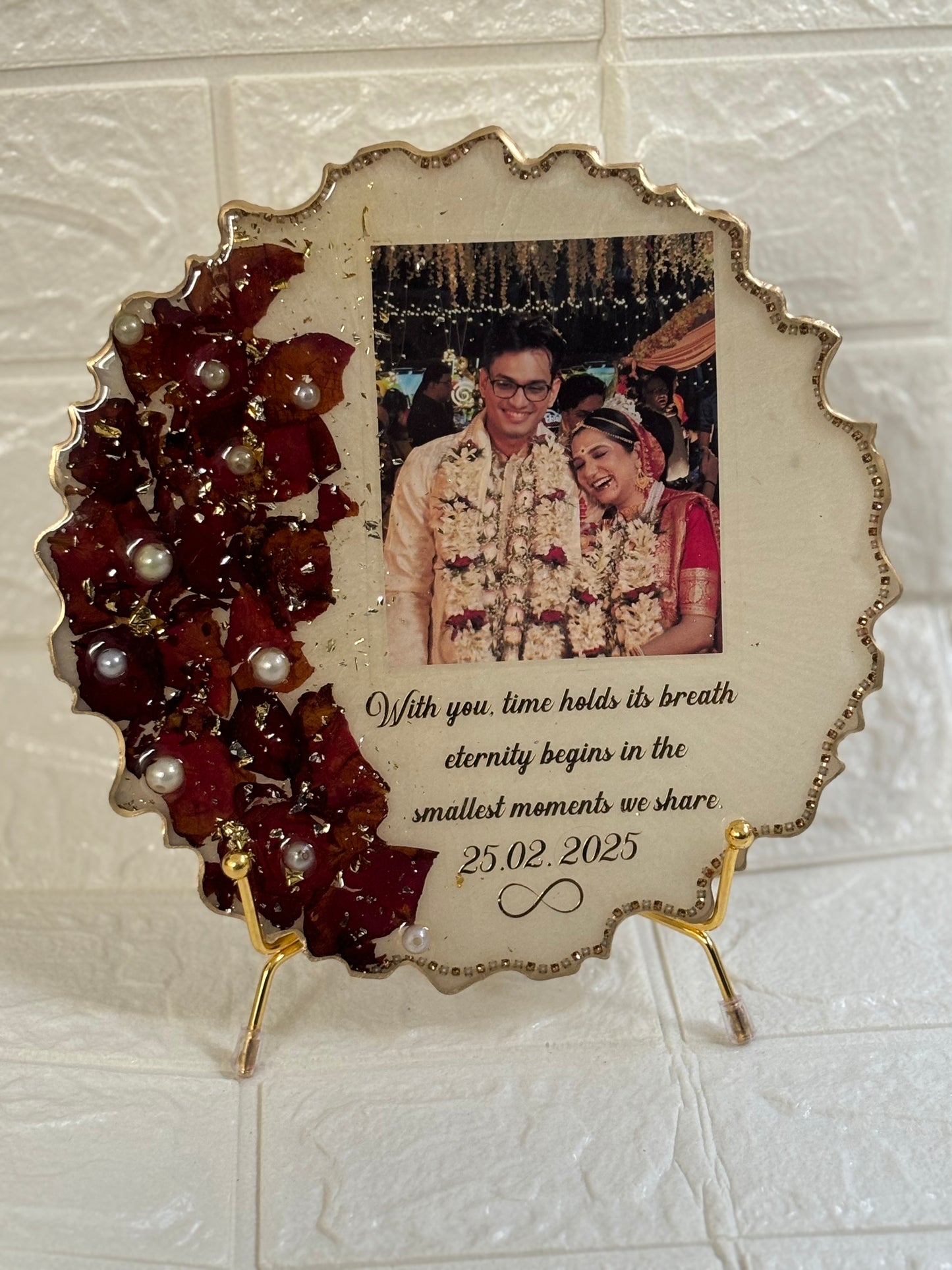 8” agate floral preservation