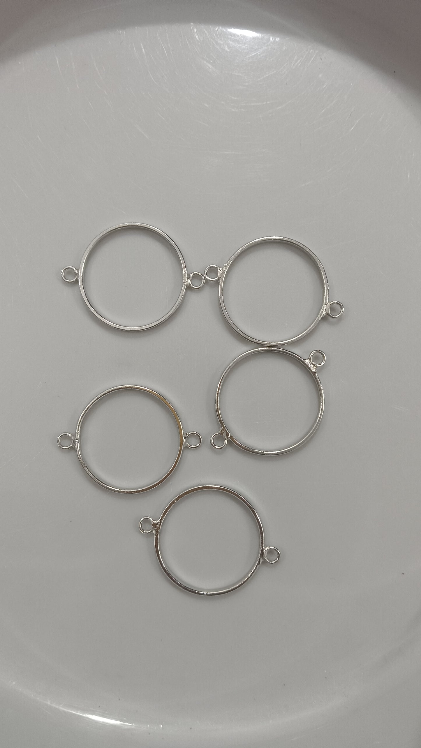 Round silver bracelet pack of 5