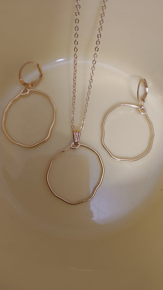 Round agate jewellery set medium