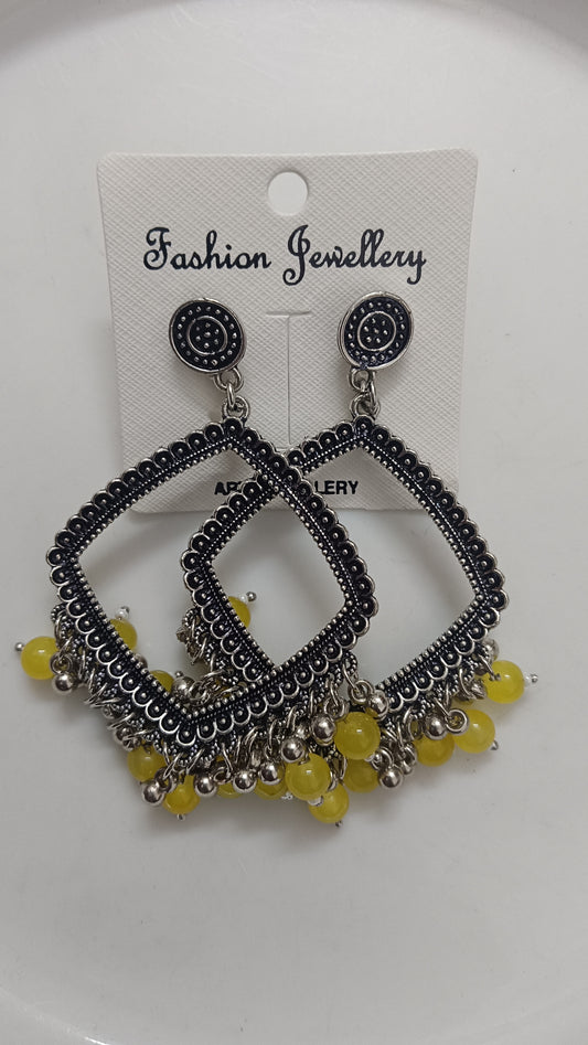 Jhumka design 49 Rhombus yellow