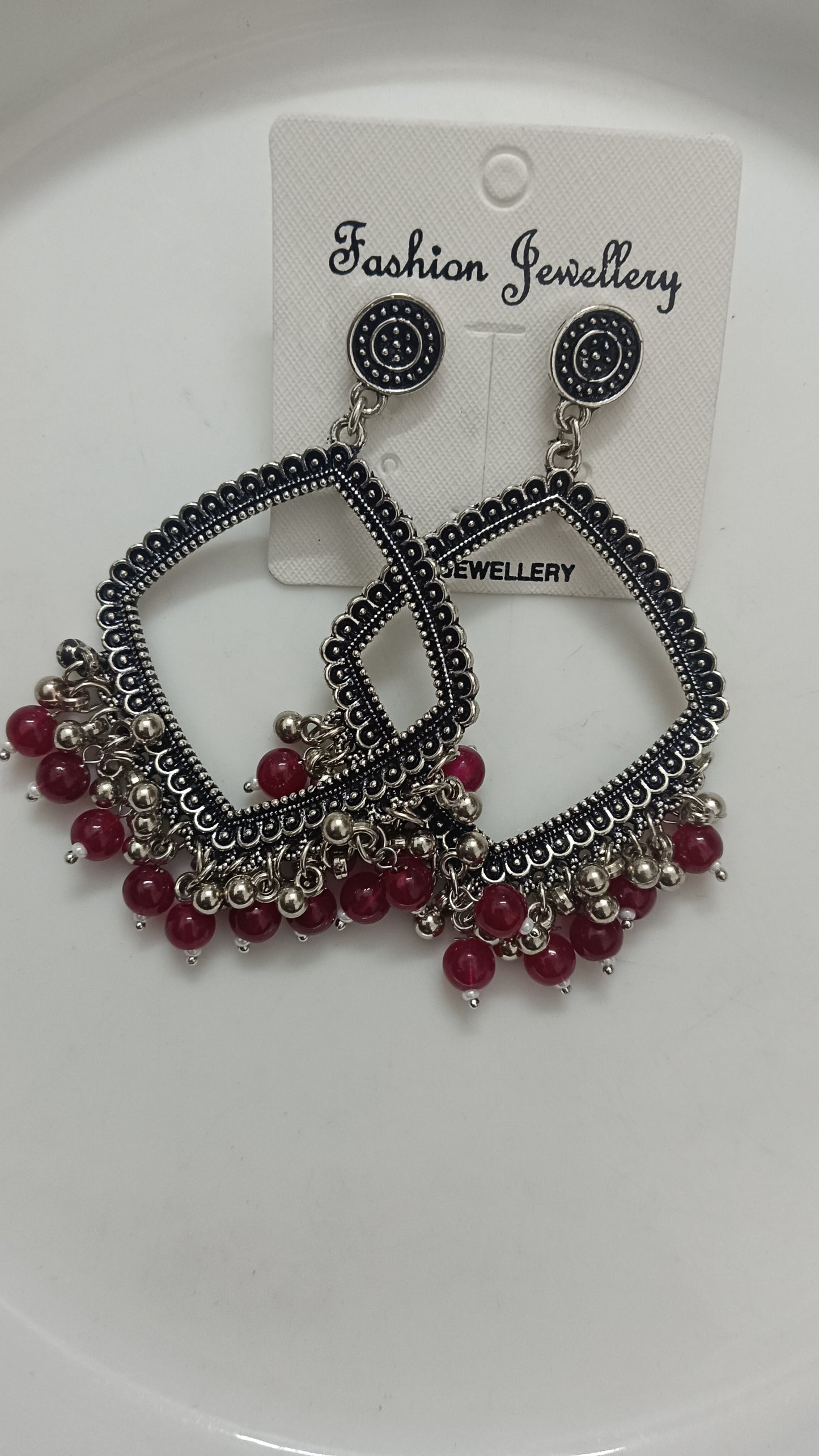 Jhumka design 49 Rhombus Red