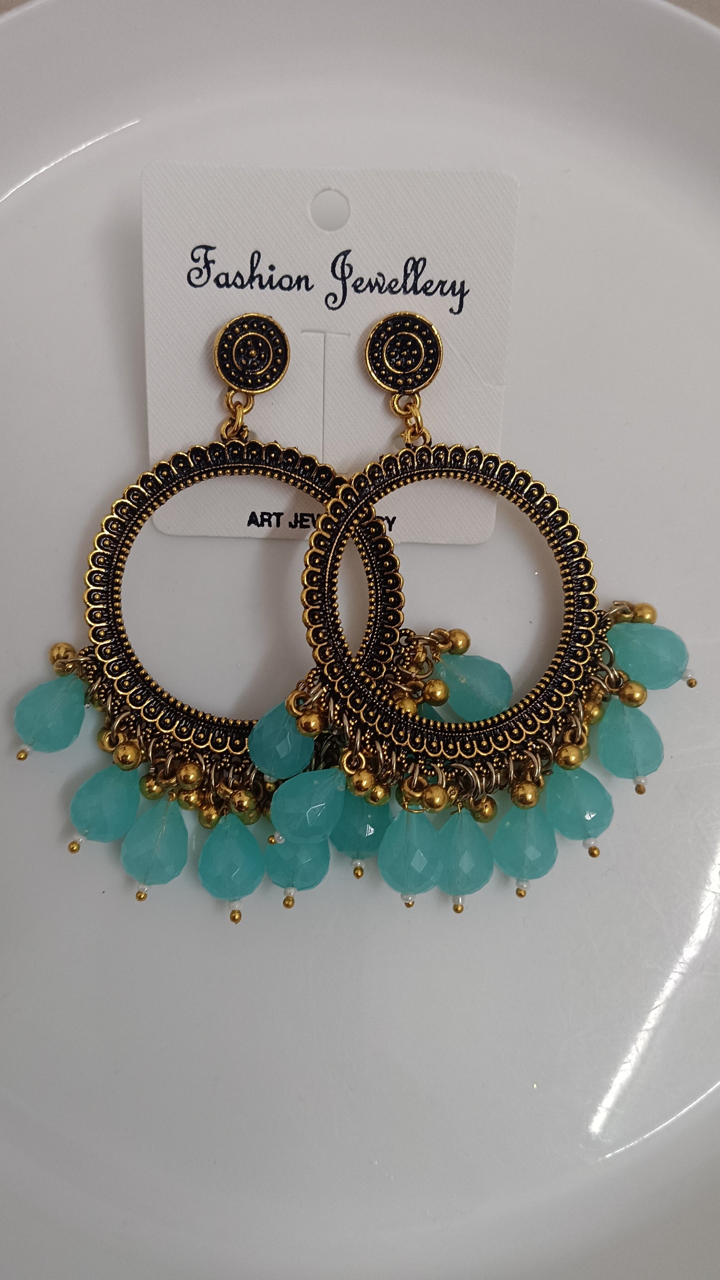 Jhumka design 66 Round light blue