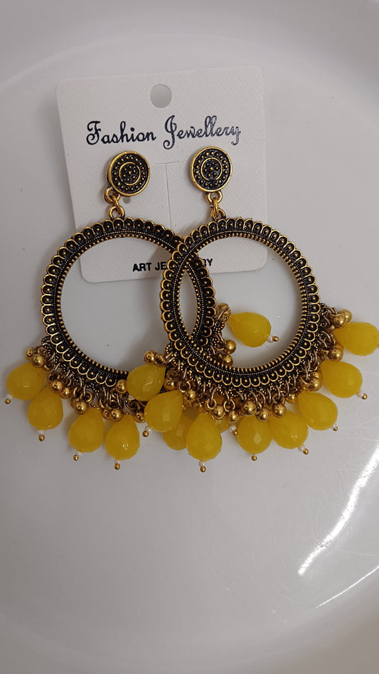 Jhumka design 63 Round Yellow