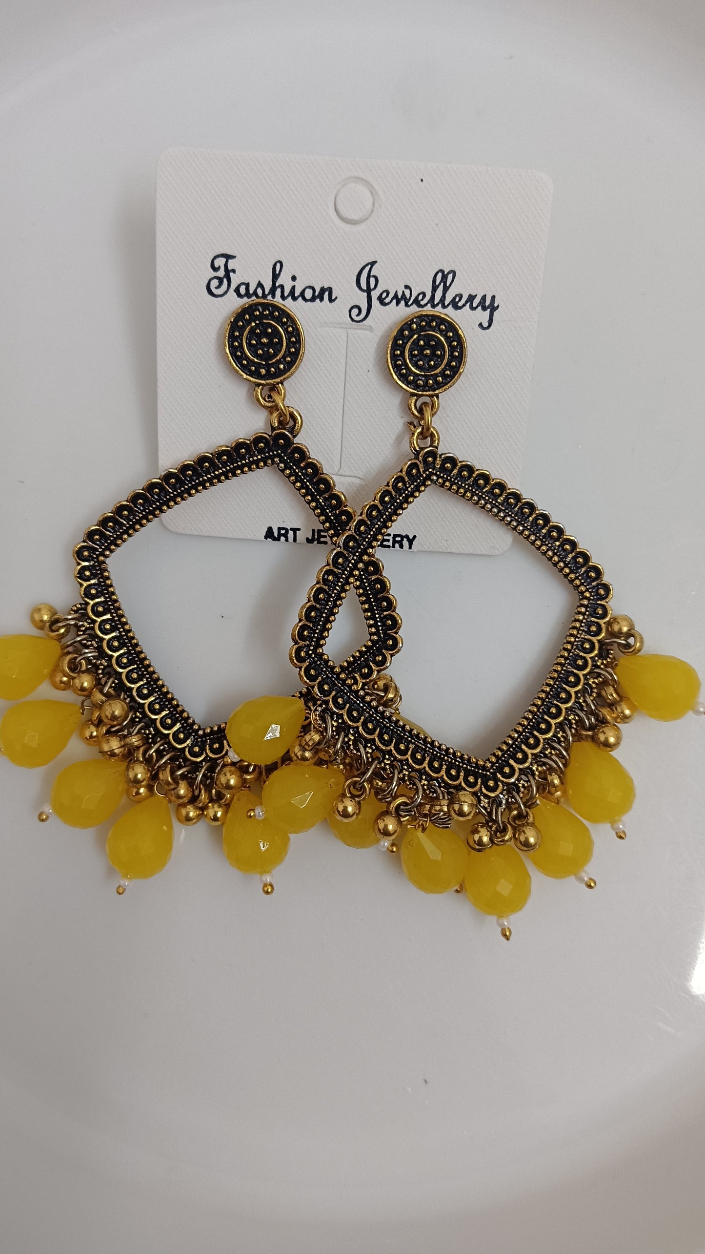 Jhumka design 56 Rhombus Yellow