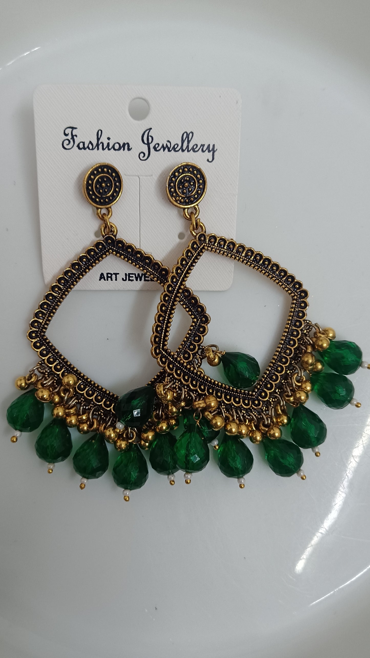 Jhumka design 69 Round Dark green