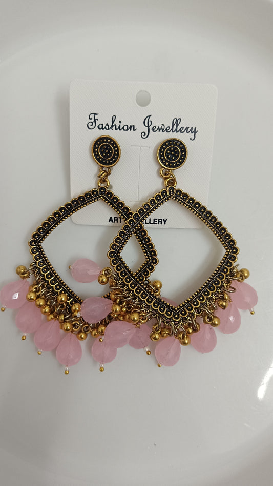 Jhumka design 54 Rhombus baby pink