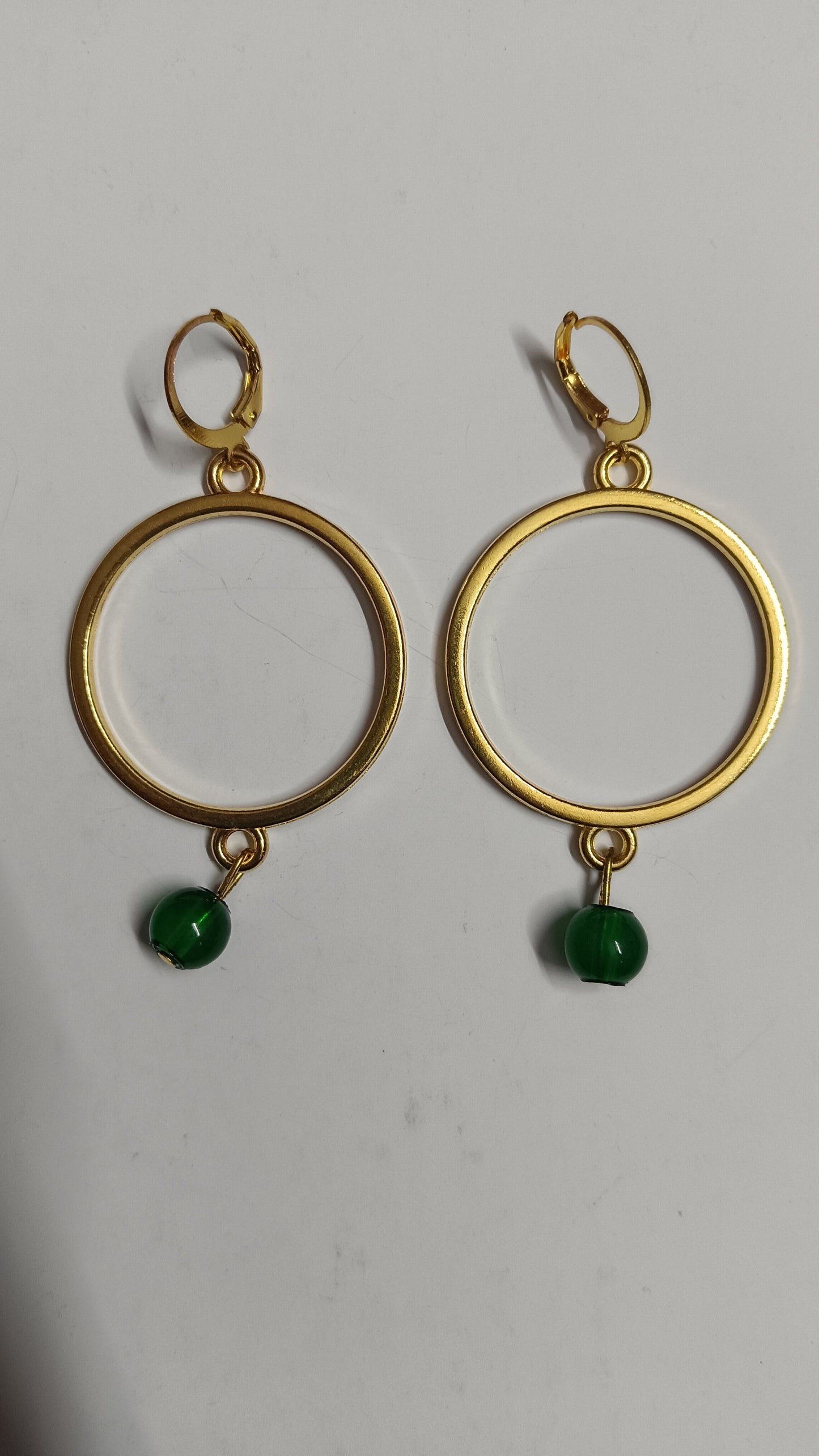 Medium Hollow circle earrings with colored drop