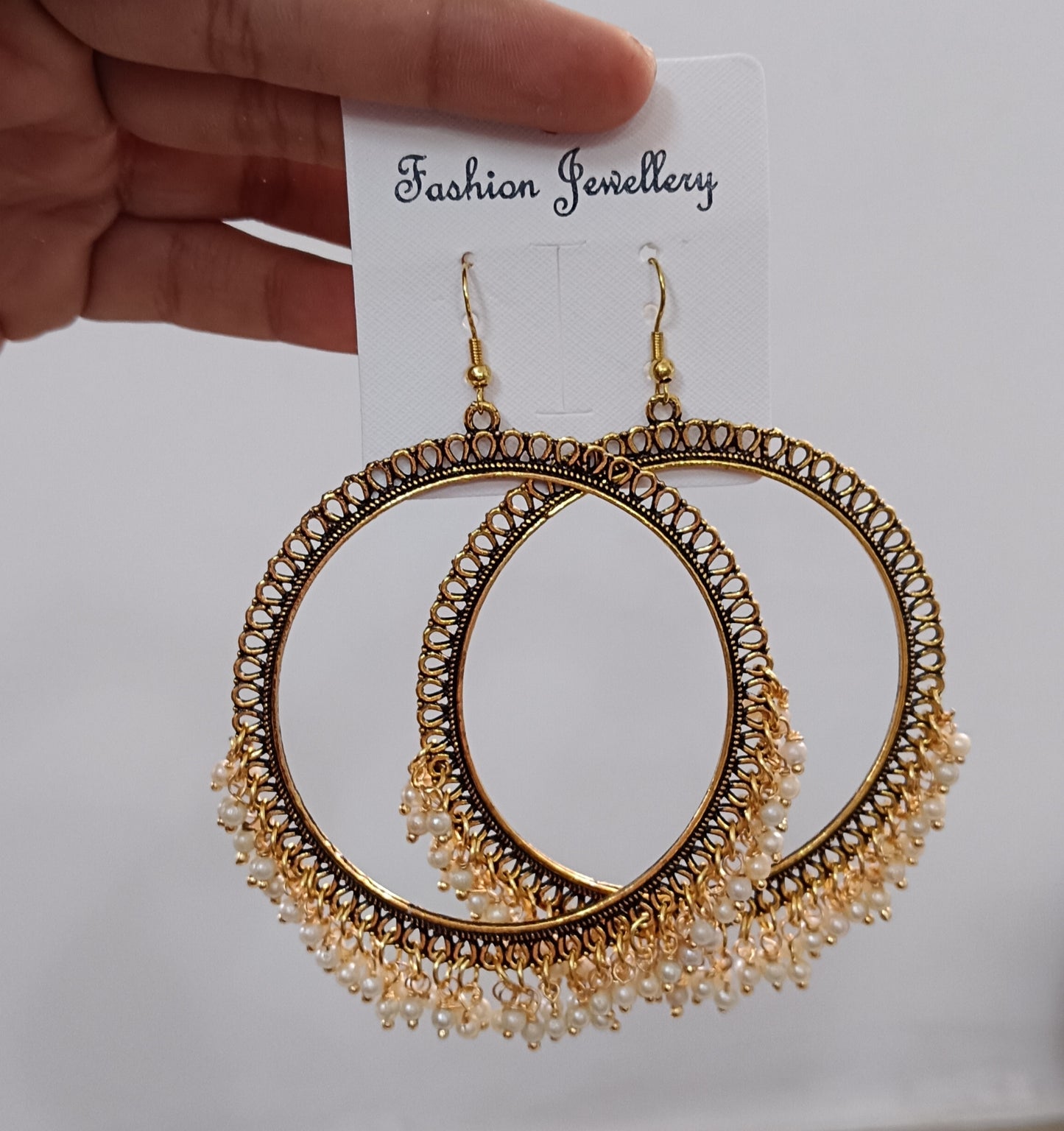 Round big jhumka gold