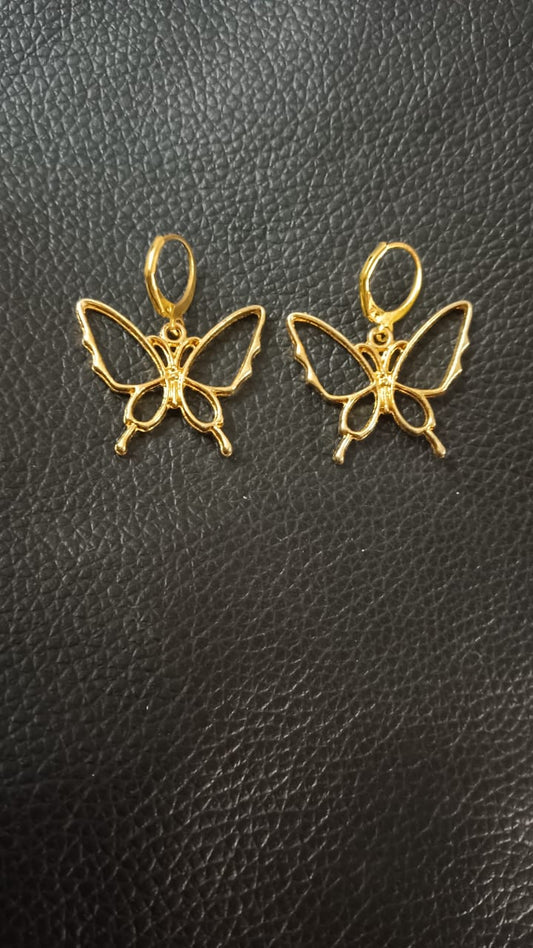 Butterfly gold earrings