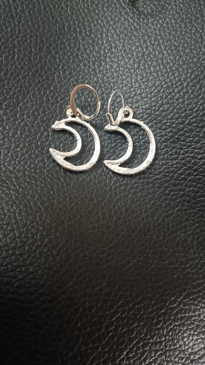 Silver moon earrings