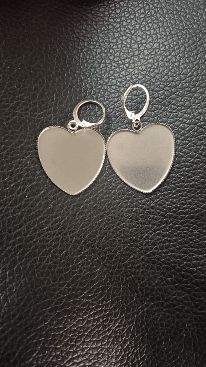 Silver heart earrings