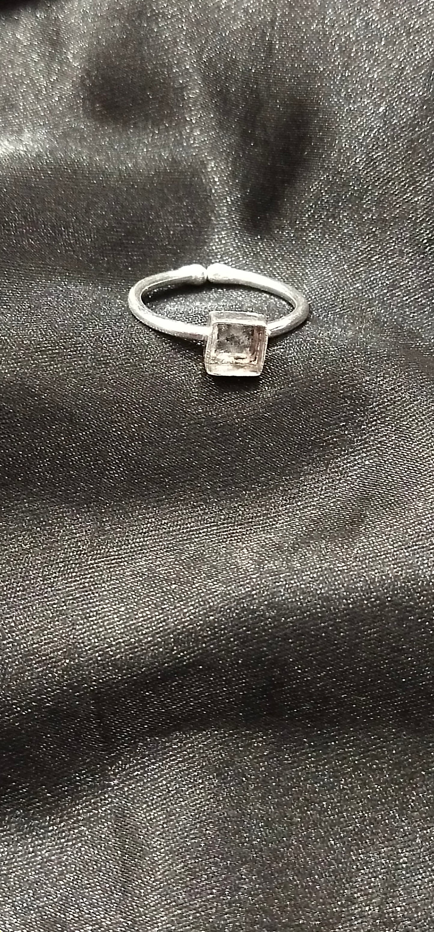 Square silver Ring