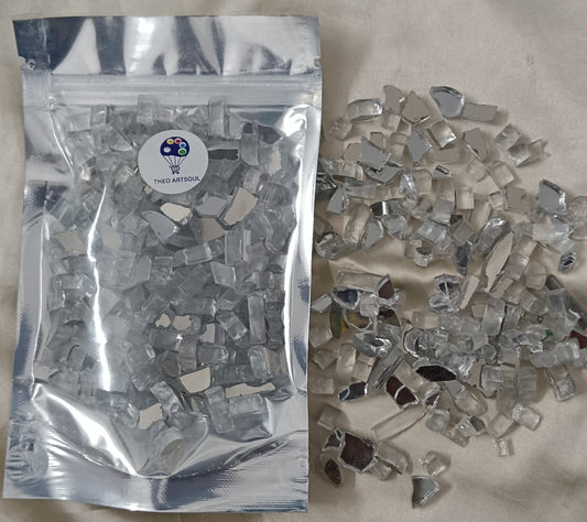 Silver firepit glass