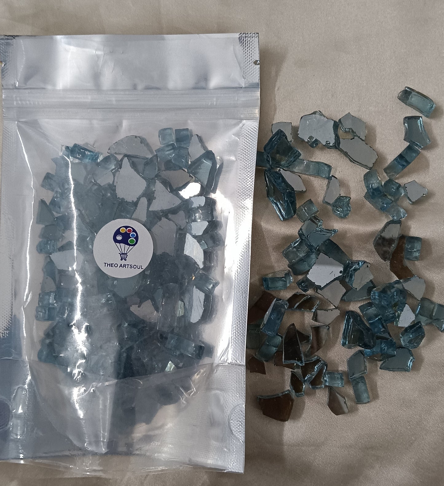 Blue firepit glass