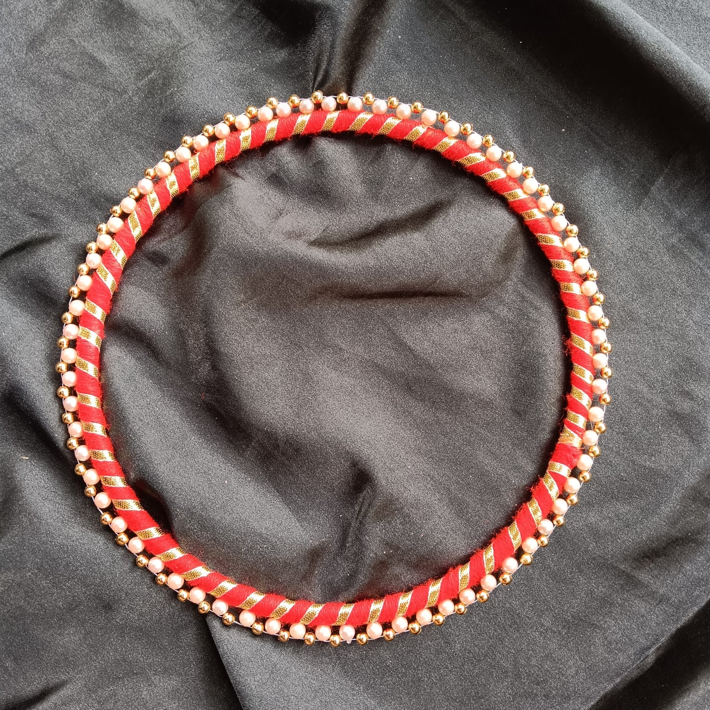 8" red thali border ring