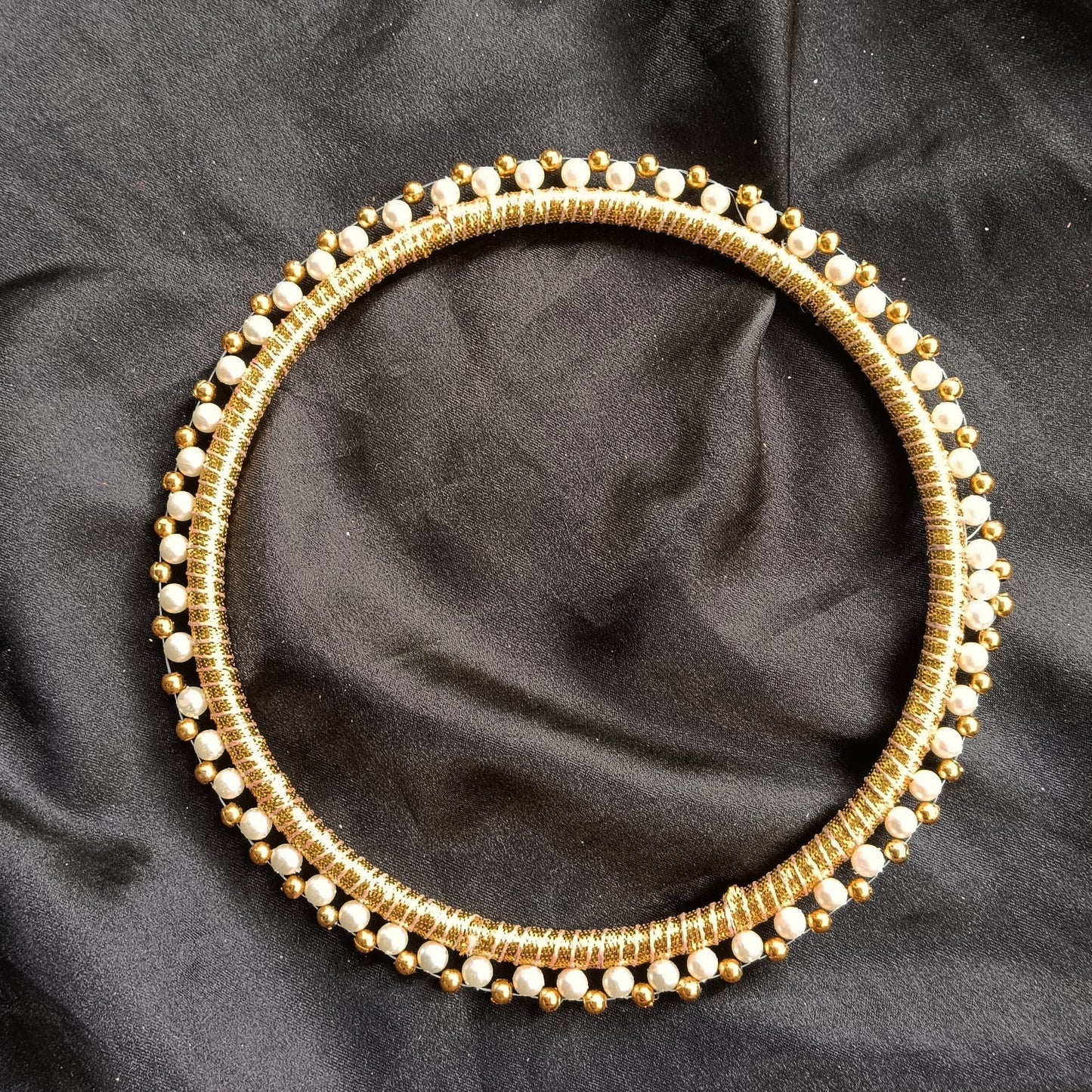 6" golden thali border ring