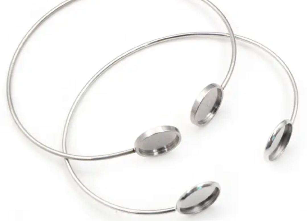 Stainless steel double bracelet Bangle