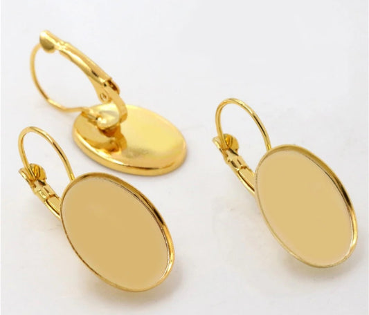 French lever back oval earrings