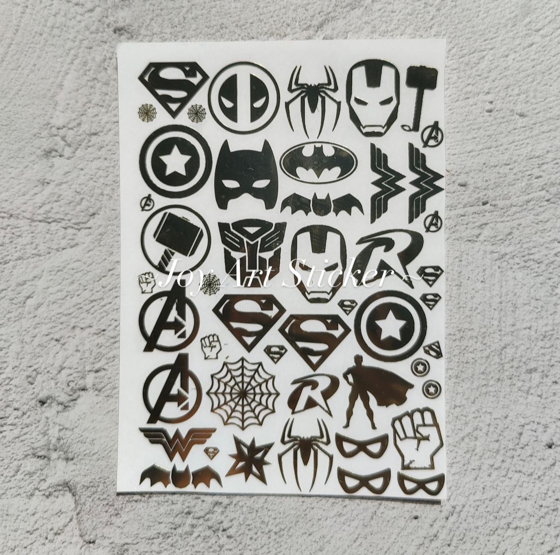 Superheroes A6 Metal Stickers