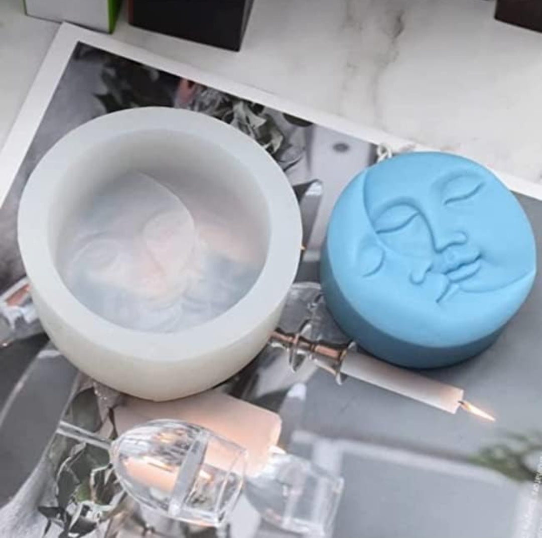 Sun moon face Candle mold