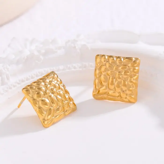 Gold square stud hook