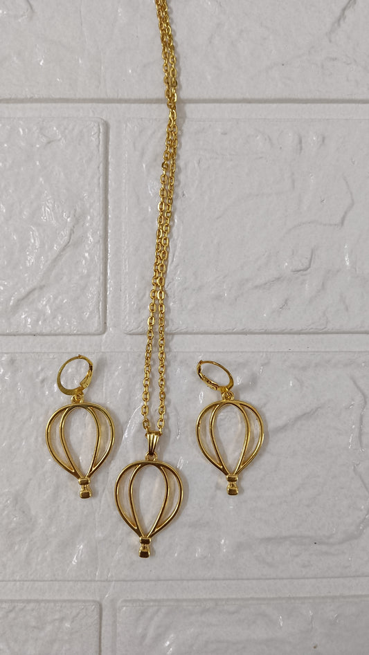 Hot air balloon hollow jewellery set