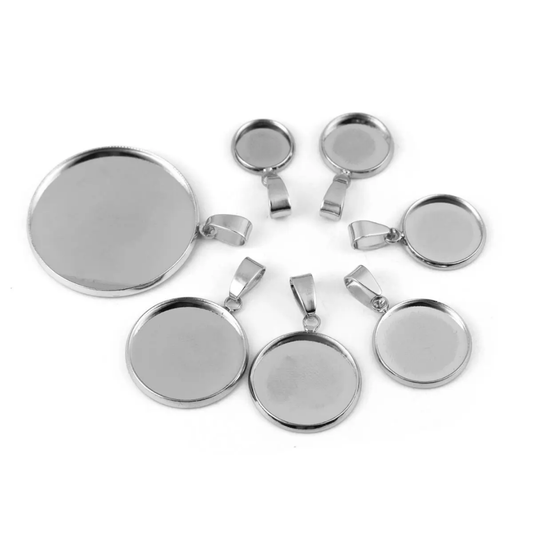 Silver round  pendant 18mm
