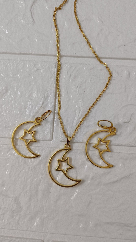 Moon with star jewellery set