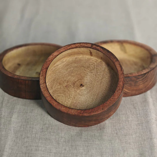 3" wooden candle Bowl pack of 1