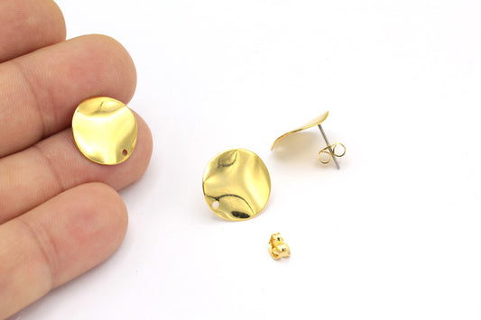 Round gold stud hook