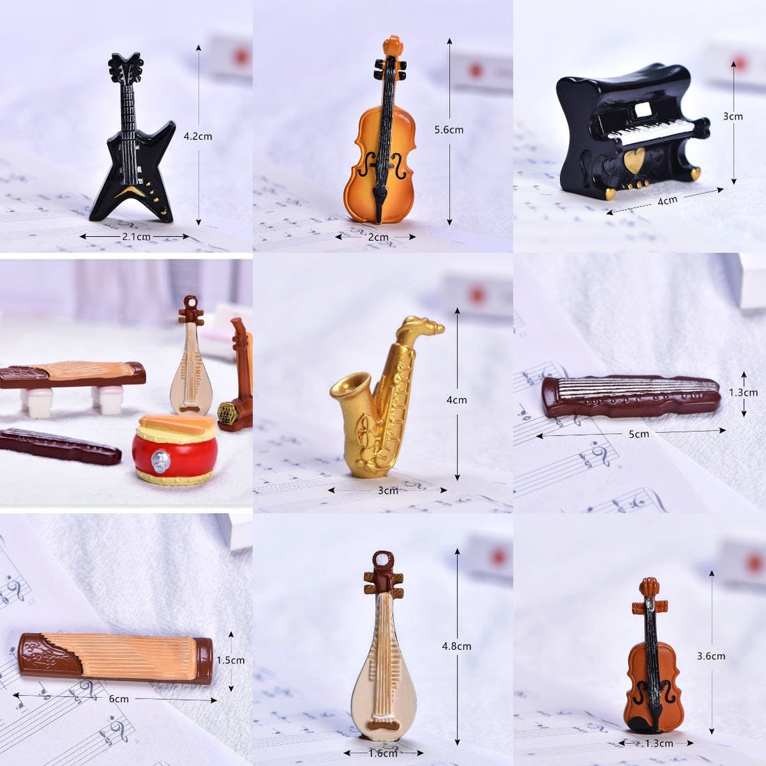 Musical instruments miniature combo pack of 8