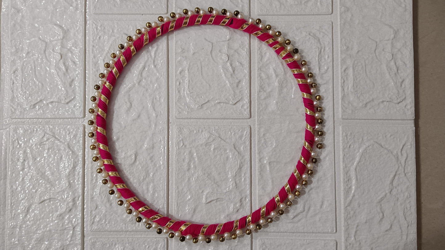 8" pink thali border ring