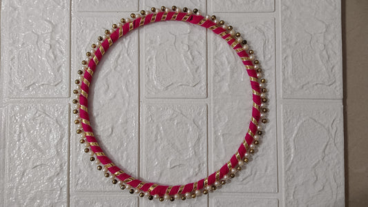 8" pink thali border ring