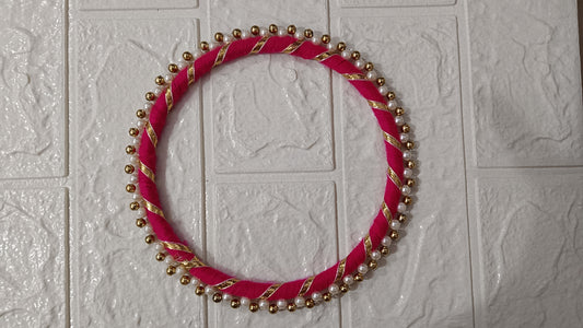 6" pink thali border ring