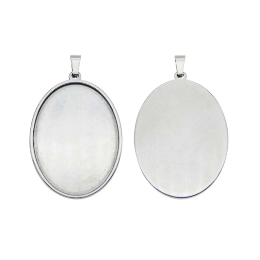 Silver Oval  pendant 18×25mm
