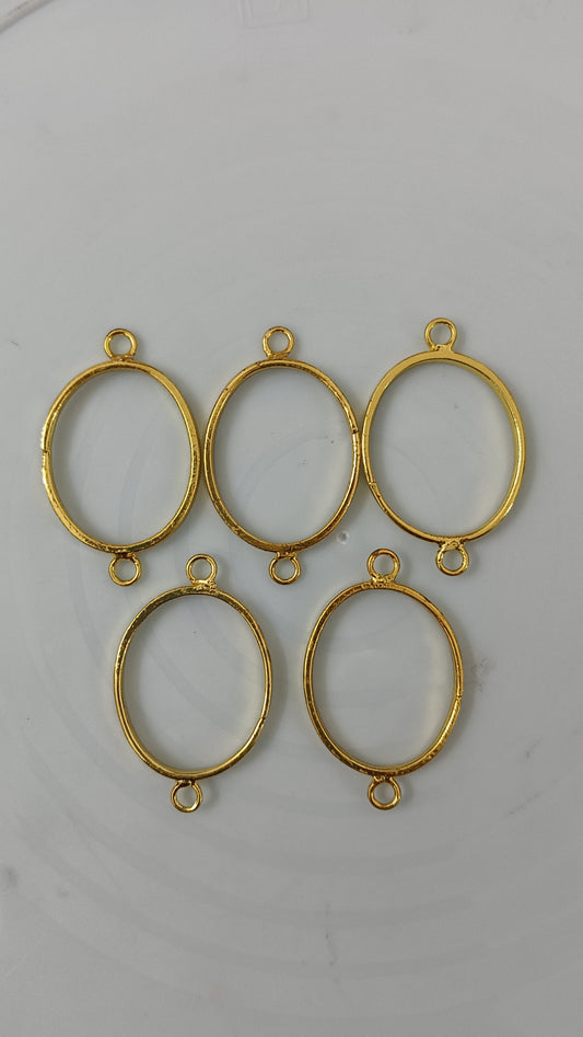 Oval golden bracelet pack of 5