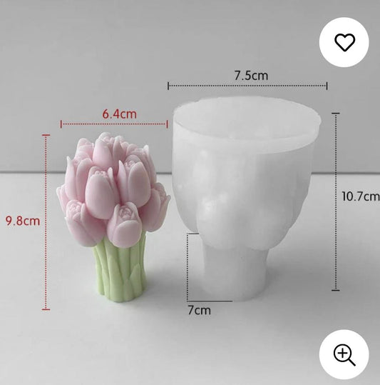Tulip flower candle mold