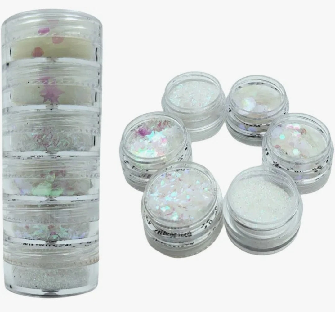 White glitter combo 6 set