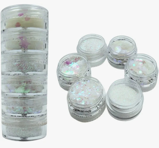 White glitter combo 6 set