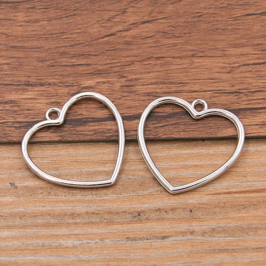 Cute silver heart pendant pack of 5