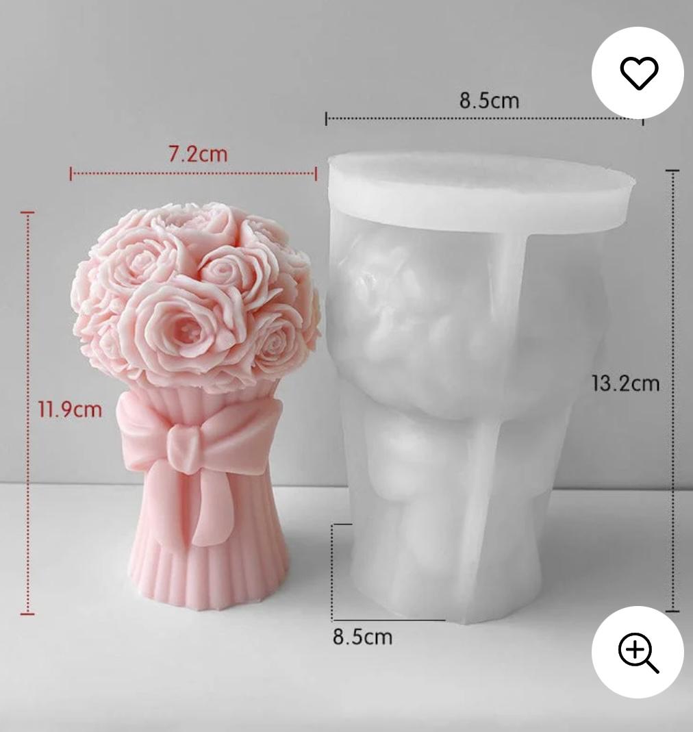 Rose bouquet candle mold